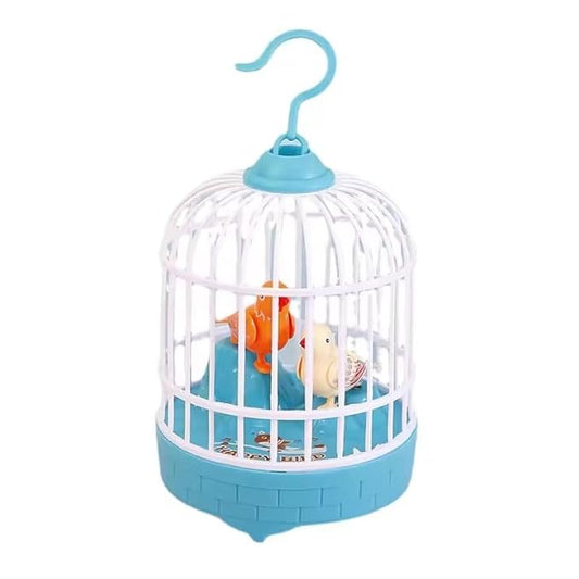 Lovely Talking Bird Cage for Kids with Light and Music Voice Controlled Induction Bird Mini Birdcage